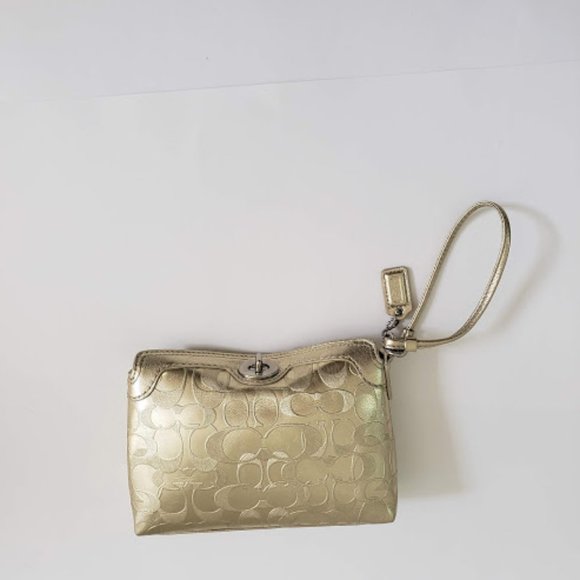 Coach Gold Metallic Pouch - Picture 4 of 5